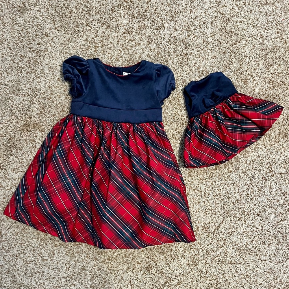 MAX STIDIO KIDS DRESS SET | 3T | MATCHING DOLL DRESS | BACK BOW DETAIL